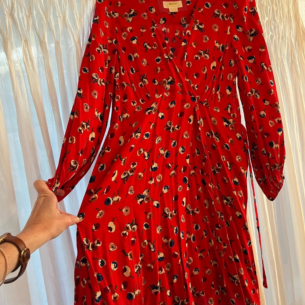 Anthropologie Red and Black Floral Kids Dress